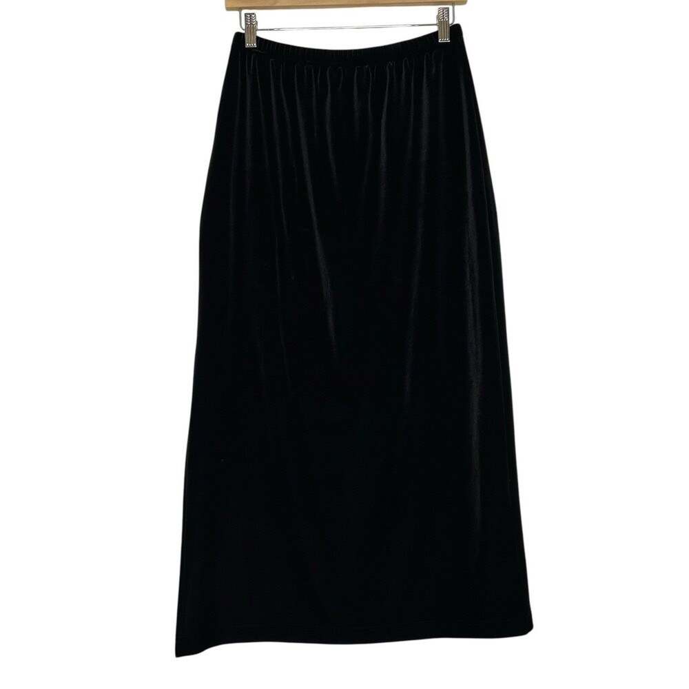 Black Velvet Maxi Skirt Medium Petite Stretch Y2K Whimsigoth Witchy Fairy Grunge